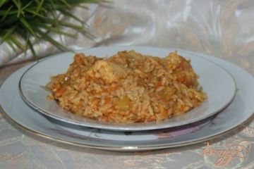фото рецепта Курица с рисом и овощами в томатном соусе