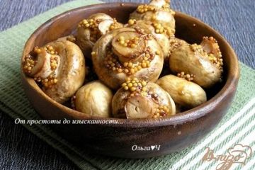фото рецепта Шампиньоны, запеченные с зернистой горчицей (без масла)
