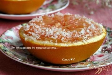 фото рецепта Запеченный грейпфрут с кокосовой стружкой