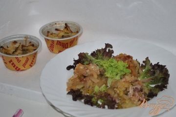 фото рецепта Порционный картофель с кальмарами