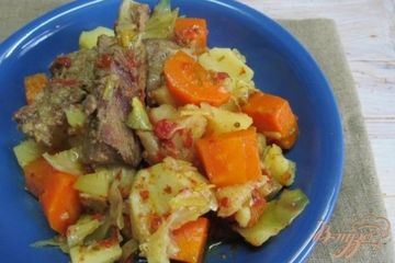 фото рецепта Свиные ребра с овощами в мультиварке