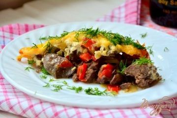 фото рецепта Куриная печень под сырной корочкой