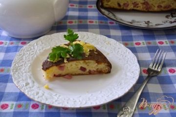 фото рецепта Сырный пирог с ветчиной