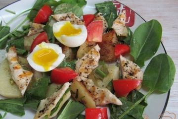фото рецепта Теплый салат с курицей
