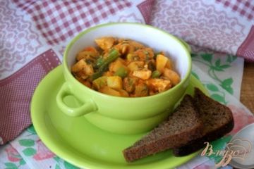 фото рецепта Курица с овощами в томатно-сметанном соусе