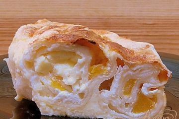 фото рецепта Лаваш с начинкой из творога и персиков