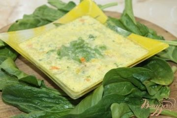 фото рецепта Сливочный суп с луком пореем и курицей