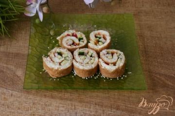 фото рецепта Геркулесовый рулет с овощами