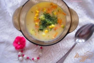 фото рецепта Суп на молоке с кукурузой