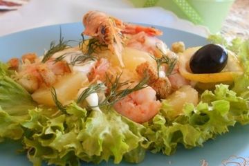 фото рецепта Салат с креветками и ананасом