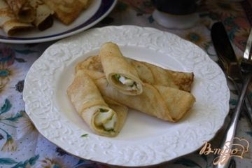 фото рецепта Русские блинчики с рыбной начинкой