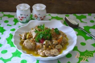 фото рецепта Тушеная курятина с овощами