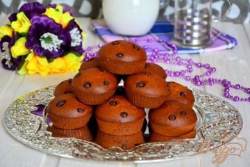 фото рецепта Постные медовые кексы с шоколадными каплями