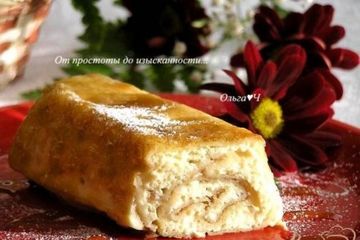 фото рецепта Порционные блинчики с творогом в нежнейшей заливке