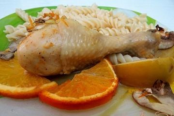 фото рецепта Куриные голени с апельсинами и яблоками