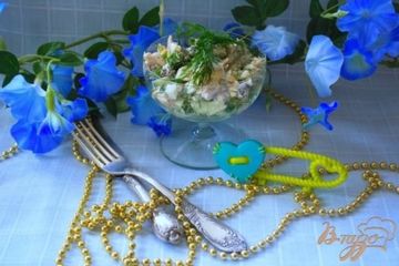 фото рецепта Салат Скорый с курицей и огурцами