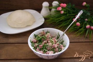 фото рецепта Начинка для пирожков, рулетов, блинов из ветчины