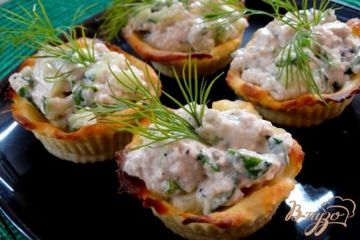 фото рецепта Картофельные корзинки с печенью трески