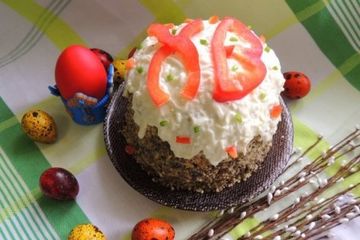фото рецепта Салат Пасхальный с курицей и грибами