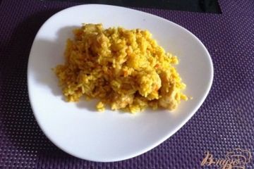 фото рецепта Рис  с карри и куриным филе