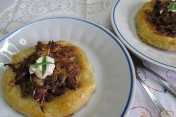 фото рецепта Картофельные ватрушки с мясом