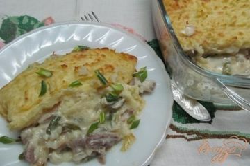 фото рецепта Запеканка из свинины картофеля в сметане