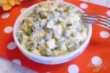 фото рецепта Салат Чайка с огурцами маринованными