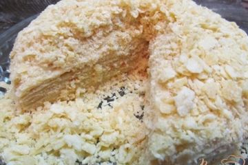 фото рецепта Торт на сковороде с творожной начинкой