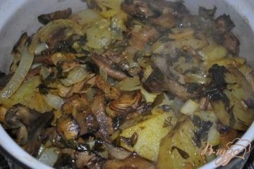 фото рецепта Овощной гарнир с грибами вешенками