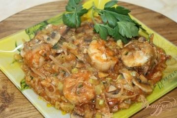 фото рецепта Нототения тушенная с овощами в томате