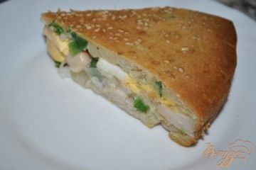 фото рецепта Пирог с рисом и фасолью