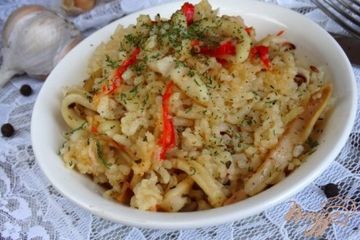 фото рецепта Плов с кальмарами и болгарским перцем