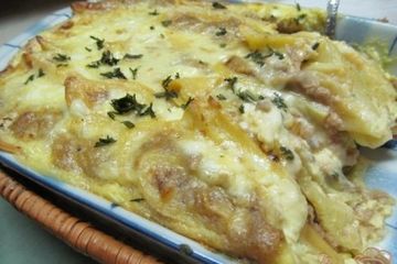 фото рецепта Запеканка из блинов с мясом и творогом