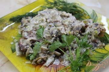 фото рецепта Курица в сливочно - грибном соусе