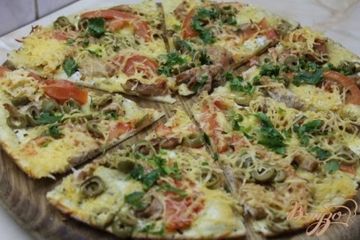 фото рецепта Сливочная пицца с курочкой
