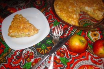 фото рецепта Пирог с яблоками и курицей