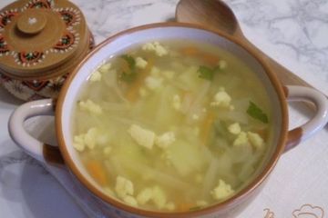 фото рецепта Суп капустный с пшеном и яйцами