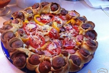 фото рецепта Пицца по деревенски с сосисками