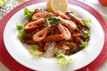 фото рецепта Креветки с овощами