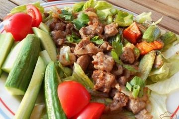 фото рецепта Шашлык на сковородке  с овощами