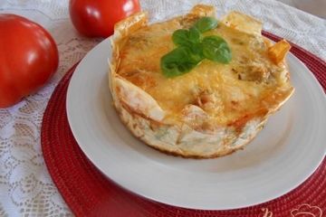 фото рецепта Пирог со шпинатом и мясными шариками
