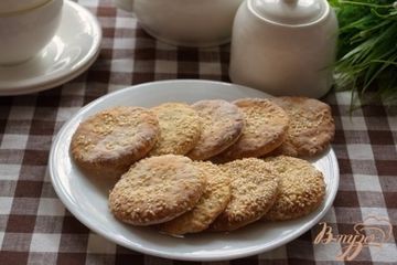 фото рецепта Печенье на сметане, с посыпкой кунжута
