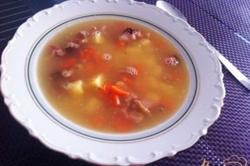 фото рецепта Гороховый суп с копчеными ребрышками