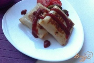 фото рецепта Блинчики с мясом.