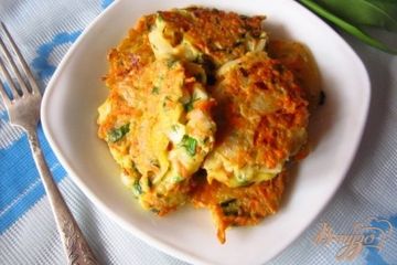 фото рецепта Оладьи с моркови и лука