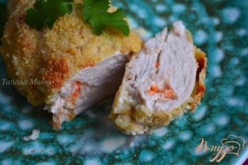 фото рецепта Куриные грудки с сыром и креветками