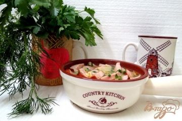 фото рецепта Крестьянский суп с домашними колбасками