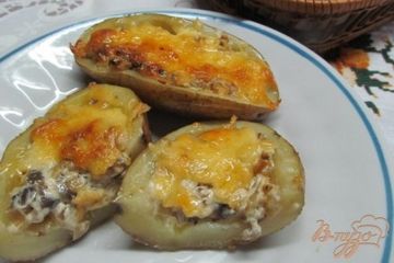 фото рецепта Картофельные лодочки с шампиньонами