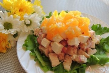 фото рецепта Салат с курицей и апельсинами