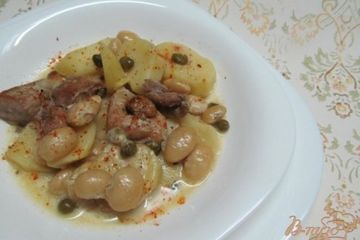 фото рецепта Свинина с каперсами картофелем и фасолью